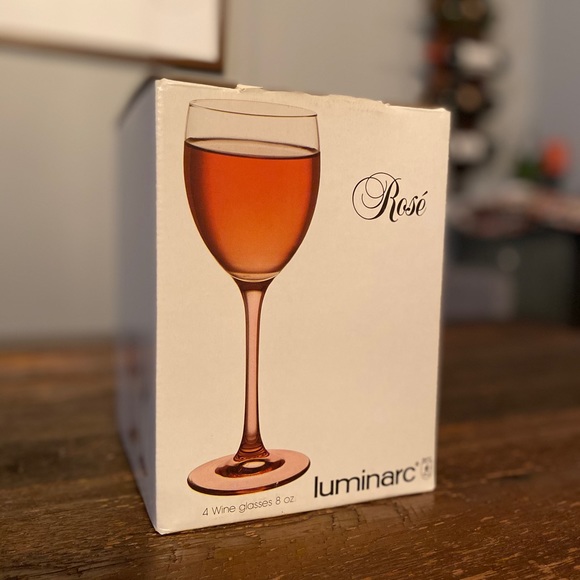 4 Luminarc Pink Stem 8 Ounce Wine Glasses 1980’s - Picture 6 of 6